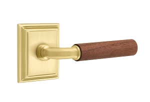 Emtek Select R Bar Dark Walnut Lever Wilshire Rosette